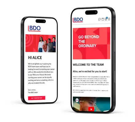 Welcome Email & Homepage BDO