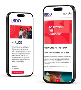 Welcome Email & Homepage BDO