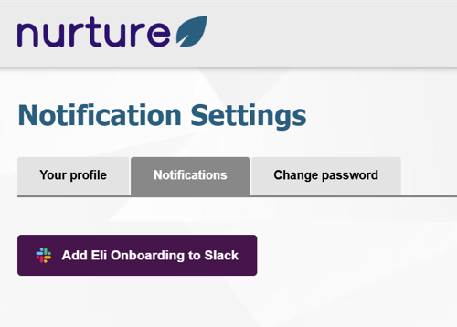 Screenshot of the Eli notification settings screen